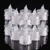 LED Tea Lights Candle (Diwali Diya) – Flameless, Crystal Design, Battery-Operated-12 Pcs